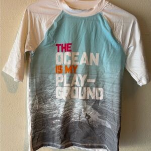 Cat & Jack Blue and White Kids Swim Rashguard